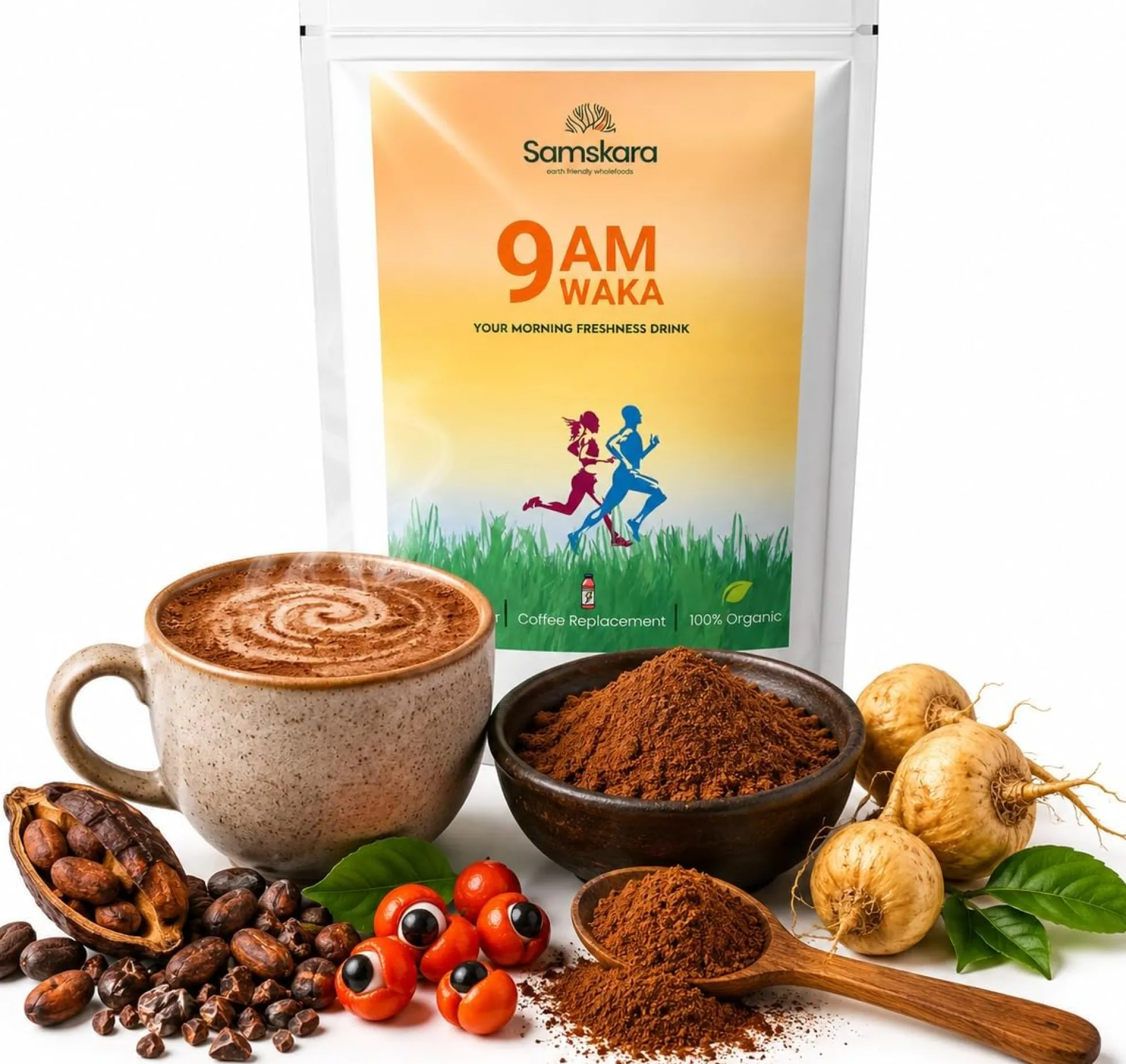 Waka 9 A.m — Mezcla Matutina Superfood Bio - 160g | Superalimento Ecológico Vegano Para Batidos, Smoothies Y Zumos