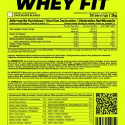 Whey Fit - 1kg - Chocolate Blanco - Aumenta La Masa Muscular - Masmusculo