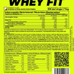 Whey Fit - 1kg - Chocolate Blanco Con Fresa - Aumenta La Masa Muscular - Masmusculo