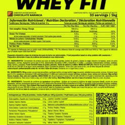 Whey Fit - 1kg - Chocolate Con Naranja - Aumenta La Masa Muscular - Masmusculo