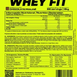 Whey Fit - 2kg - Chocolate Praliné - Aumenta La Masa Muscular - Masmusculo