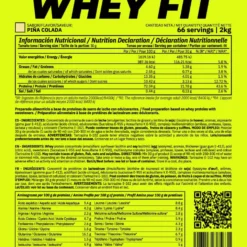 Whey Fit - 2kg - Piña Colada - Aumenta La Masa Muscular - Masmusculo