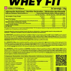 Whey Fit - 1kg - Vainilla Frambuesa - Aumenta La Masa Muscular - Masmusculo