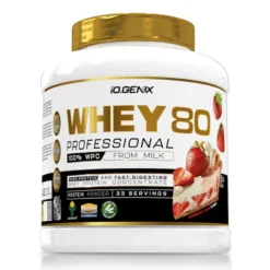 Whey 80 Profesional - 1kg - Nata Y Fresa - Proteina De Suero Whey - Io.genix