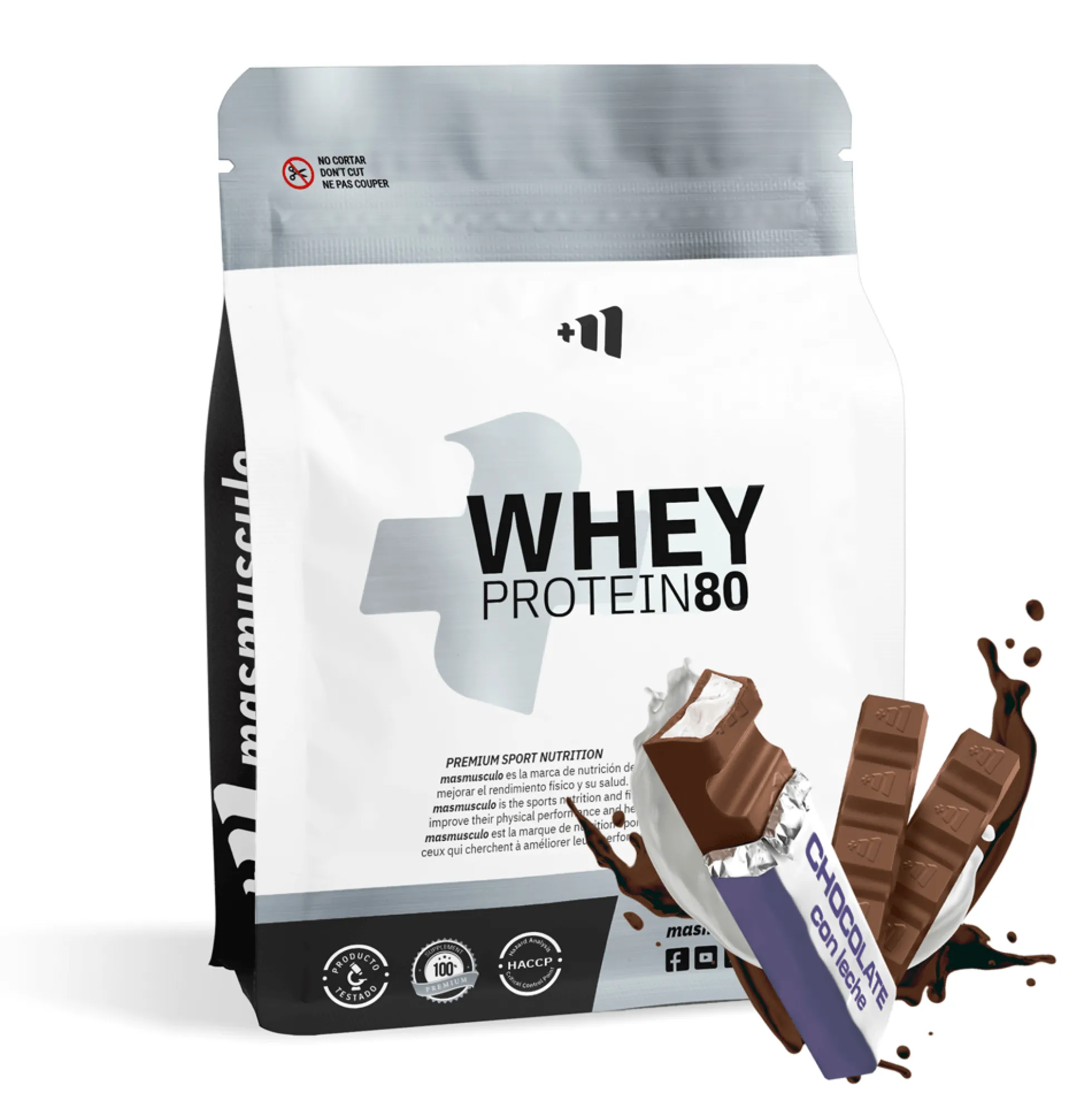 Whey Protein80 (envase De Recarga) - 3 Kg - Chocolate Con Leche - Aumenta La Masa Muscular - Masmusculo