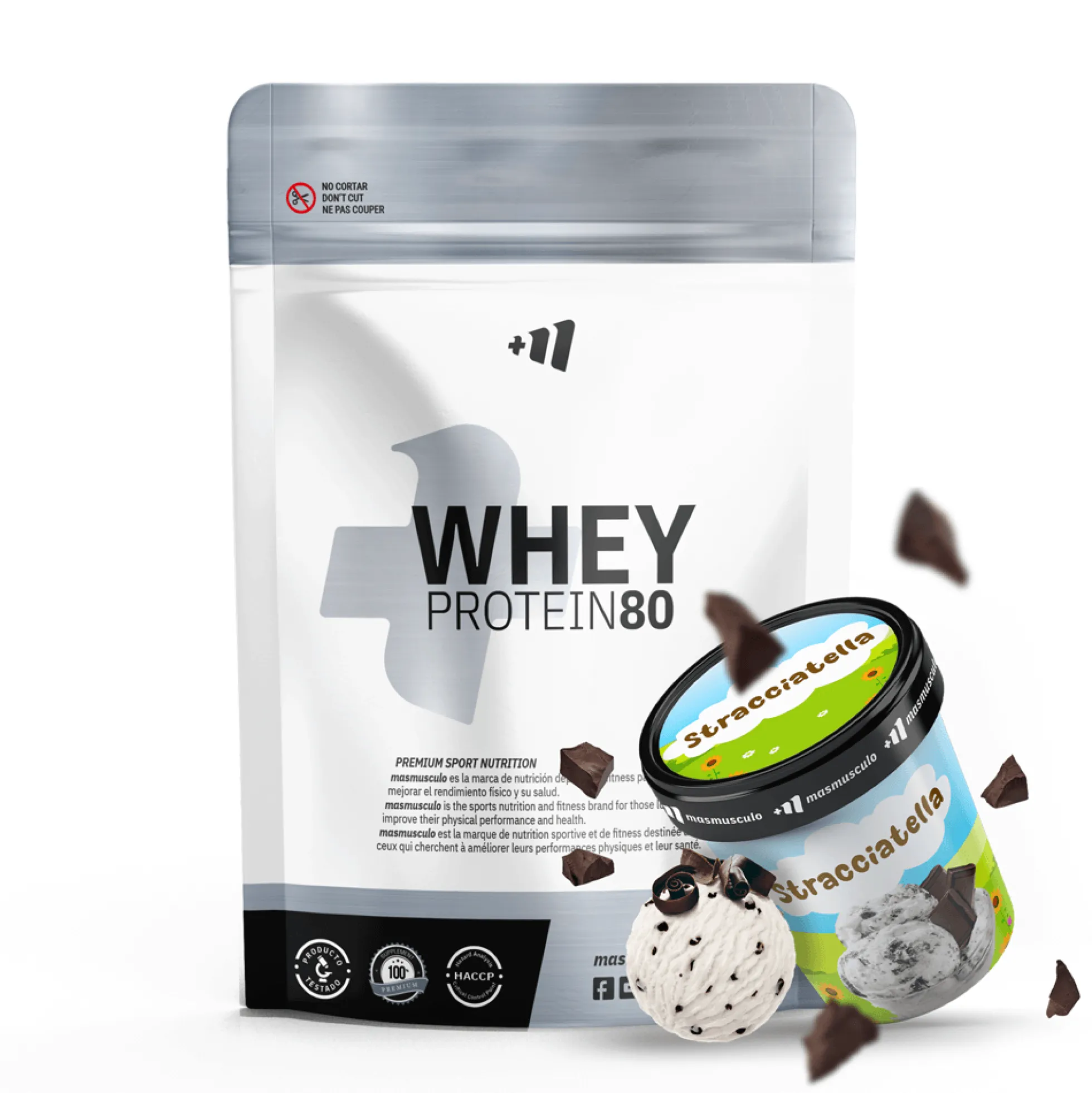 Whey Protein80 - 500g - Stracciatella - Aumenta La Masa Muscular - Masmusculo