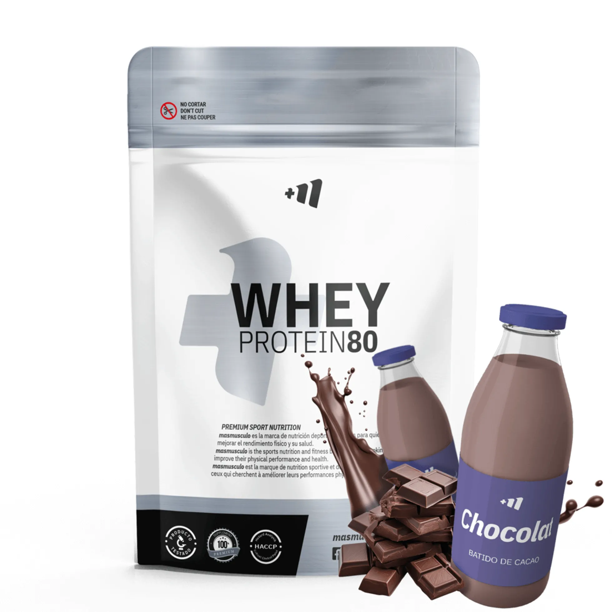 Whey Protein80 - 1kg - Batido Chocolat - Aumenta La Masa Muscular - Masmusculo
