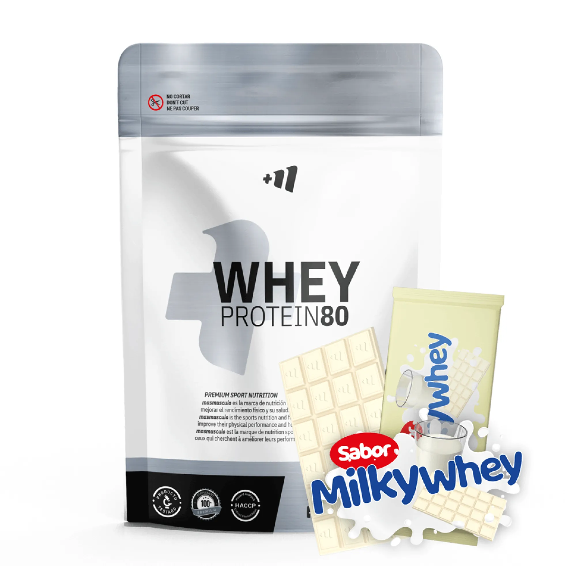 Whey Protein80 - 1kg - Chocolate Blanco Con Leche Milkywhey - Aumenta La Masa Muscular - Masmusculo