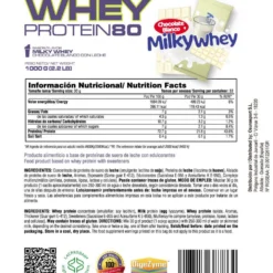 Whey Protein80 - 1kg - Chocolate Blanco Con Leche Milkywhey - Aumenta La Masa Muscular - Masmusculo