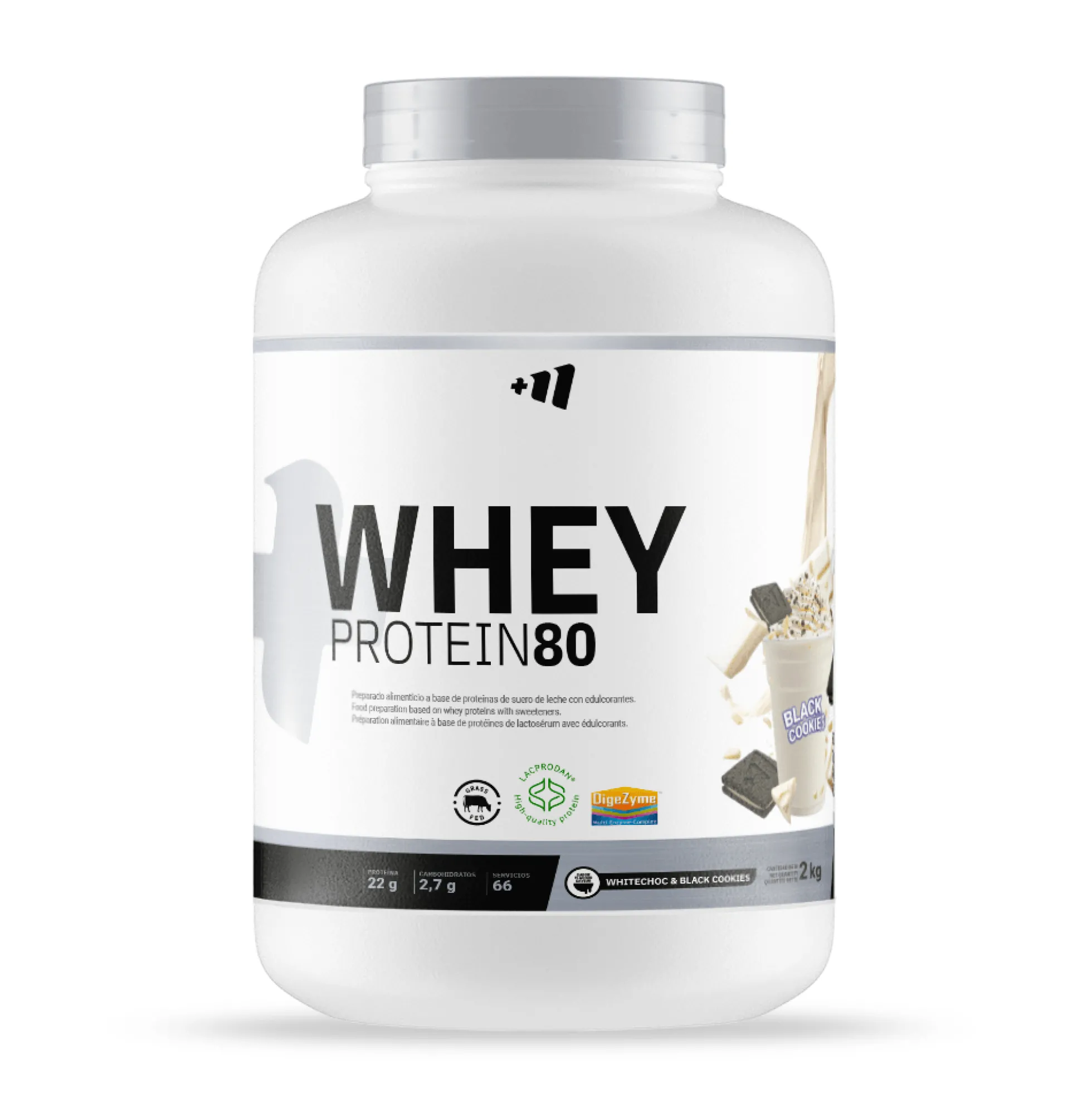 Whey Protein80 - 2 Kg - Chocolate Blanco Con Black Cookies - Aumenta La Masa Muscular - Masmusculo