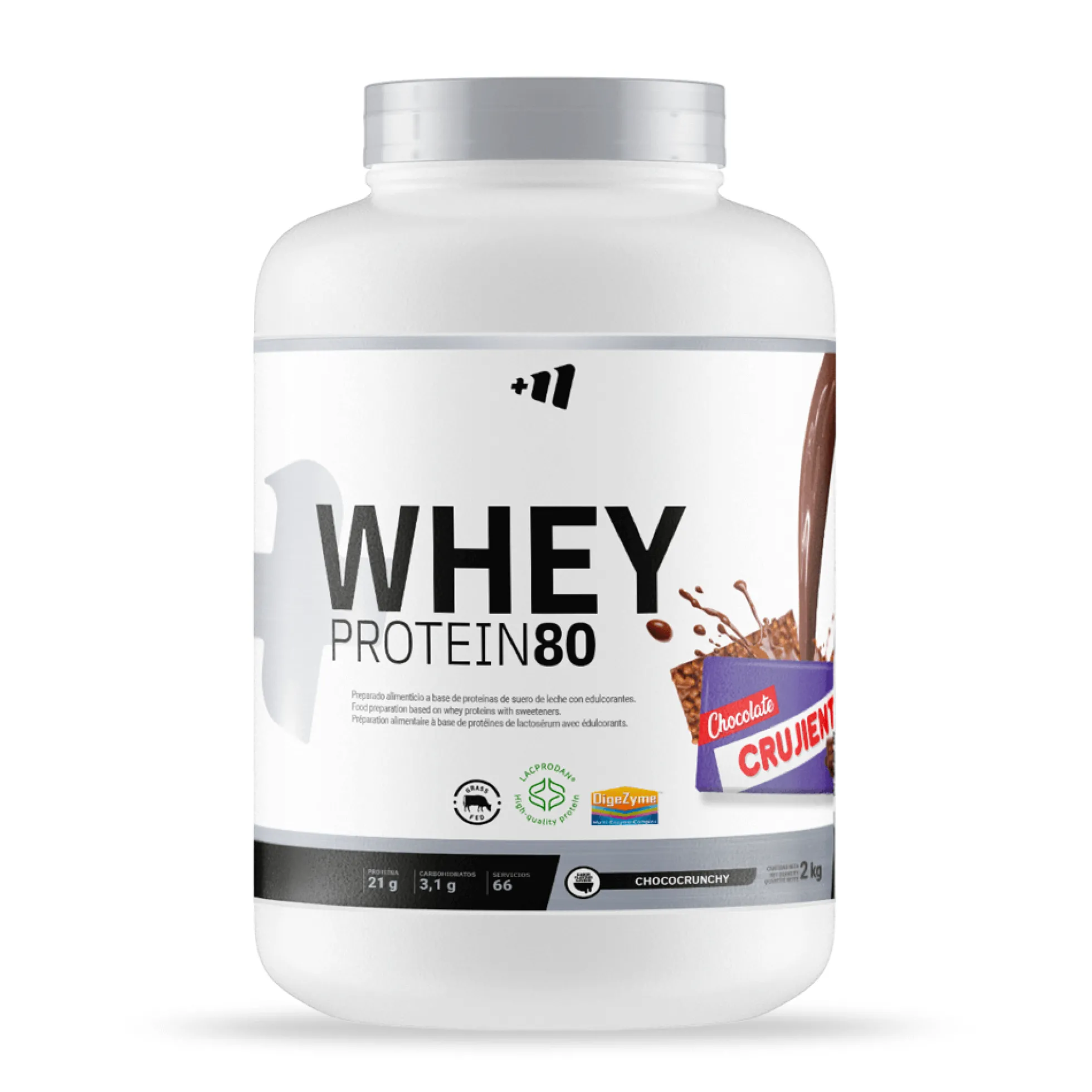 Whey Protein80 - 2 Kg - Chocolate Crujiente - Aumenta La Masa Muscular - Masmusculo