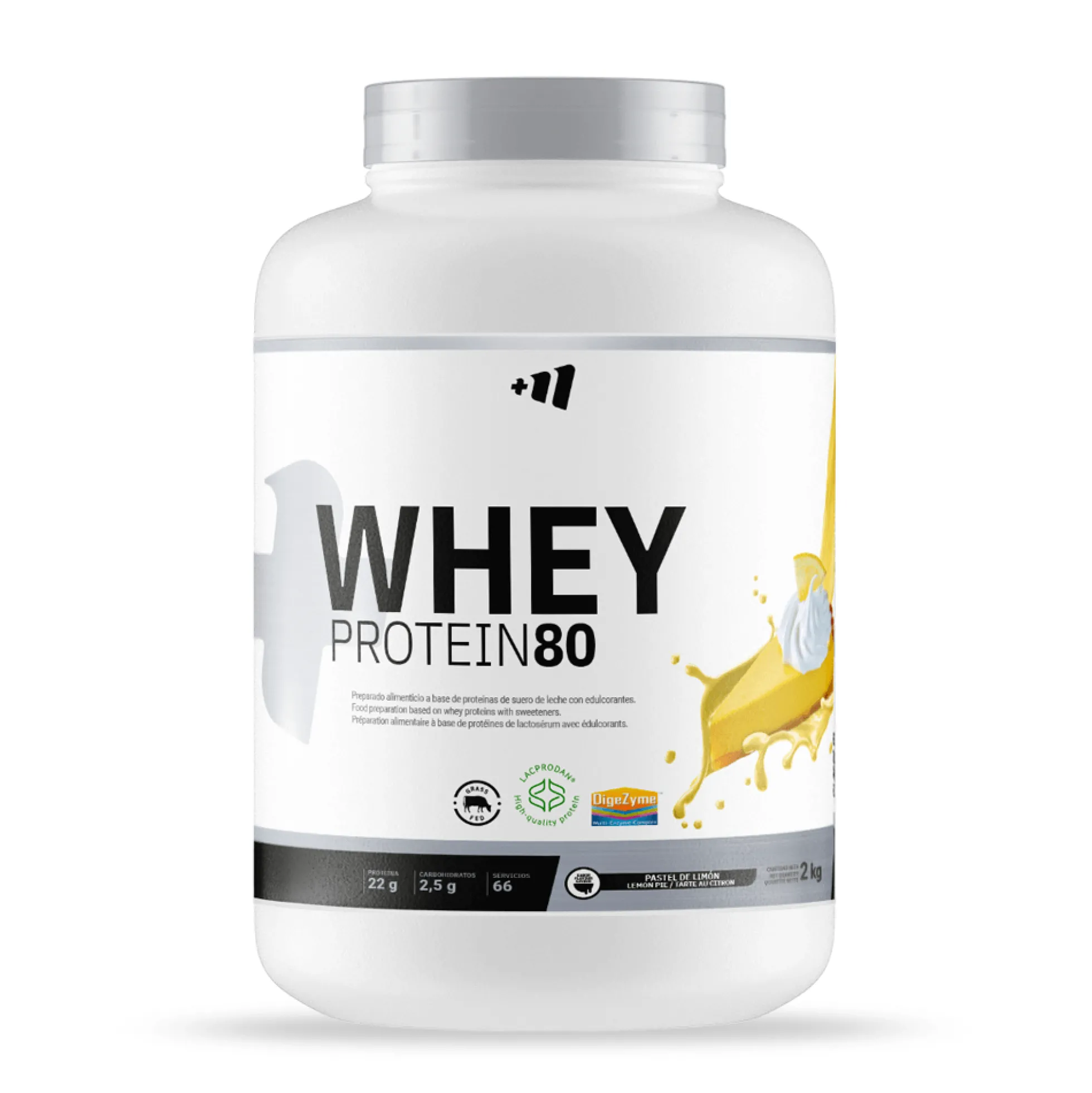 Whey Protein80 - 2 Kg - Pastel De Limón - Aumenta La Masa Muscular - Masmusculo