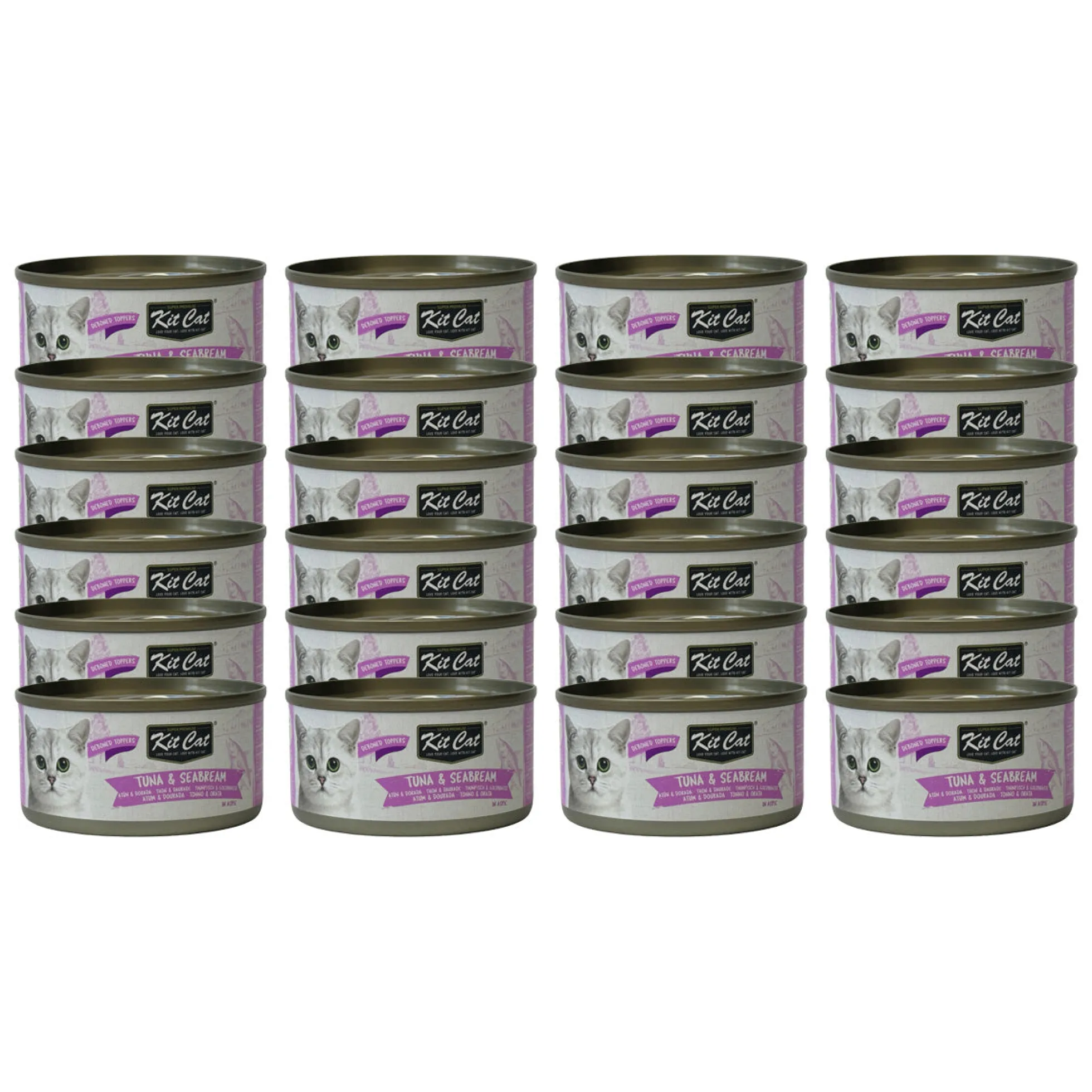 24x Kit Cat Lata Toppers - Atún & Dorada 80 g Comida húmeda para gatos