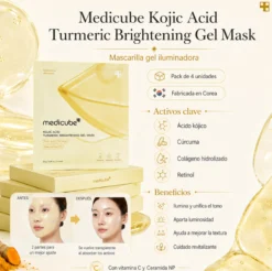 4x Mascarilla facial Kojic Acid Turmeric Brightening Gel Mask Medicube 28 g