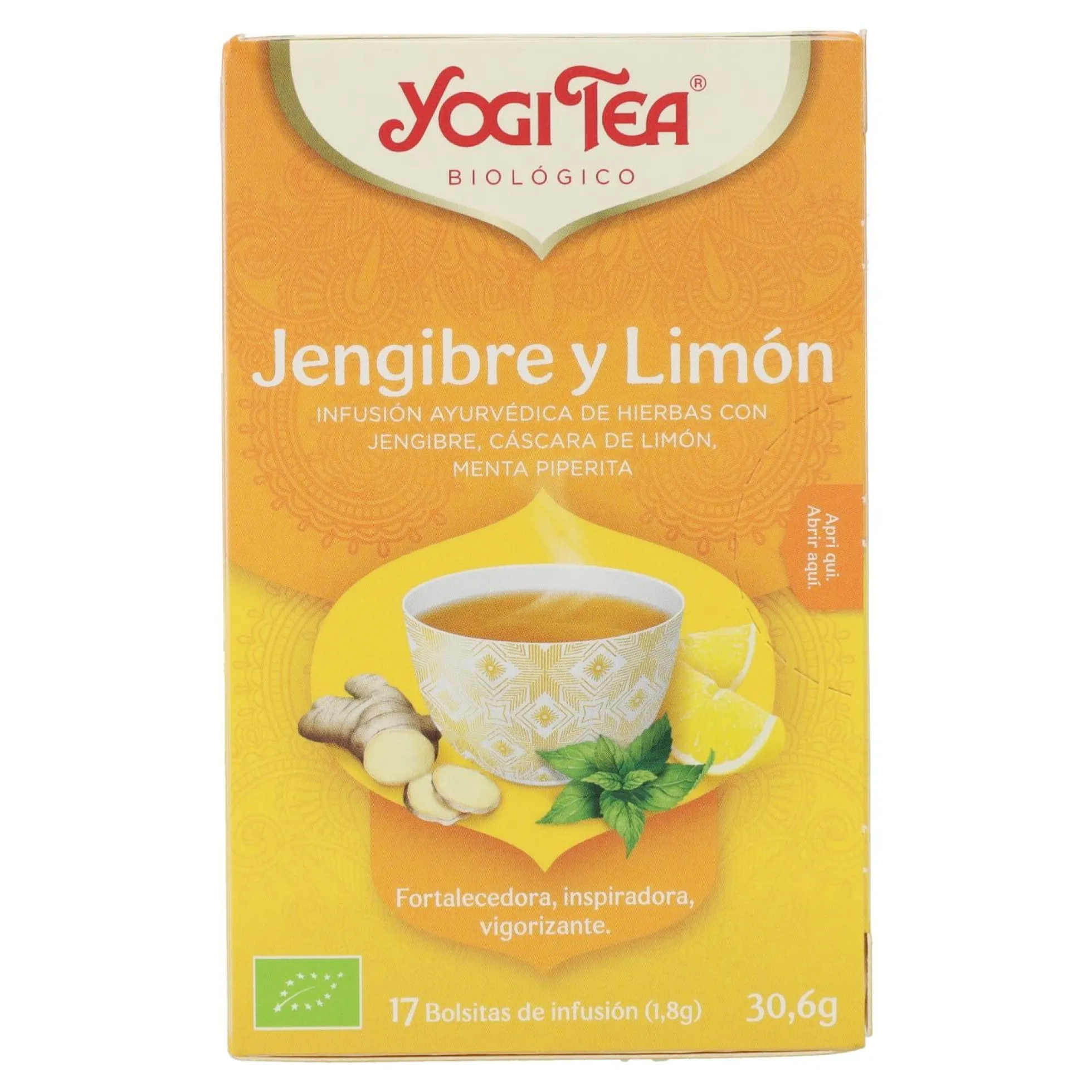 Yogi Tea BIO Jengibre y Limón, 17 bolsitas