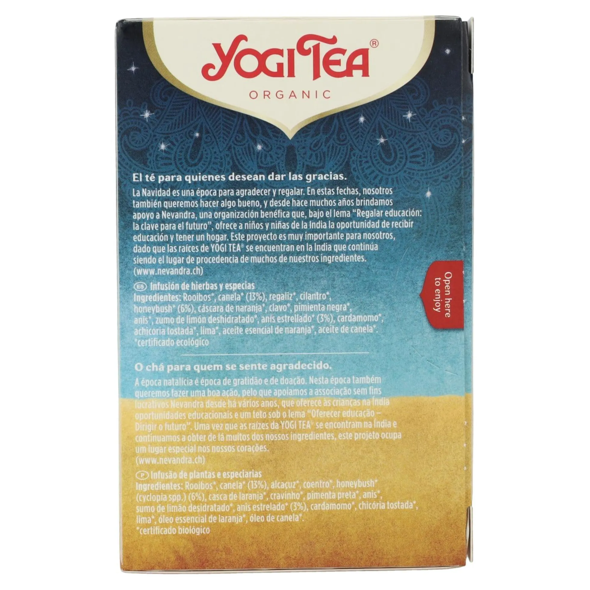 Yogi Tea BIO Té Navidad 17 bolsitas