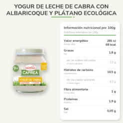 Yogur de Leche de Cabra con Albaricoque y Plátano Ecológica Babybio 130gr