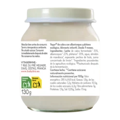Yogur de Leche de Cabra con Albaricoque y Plátano Ecológica Babybio 130gr