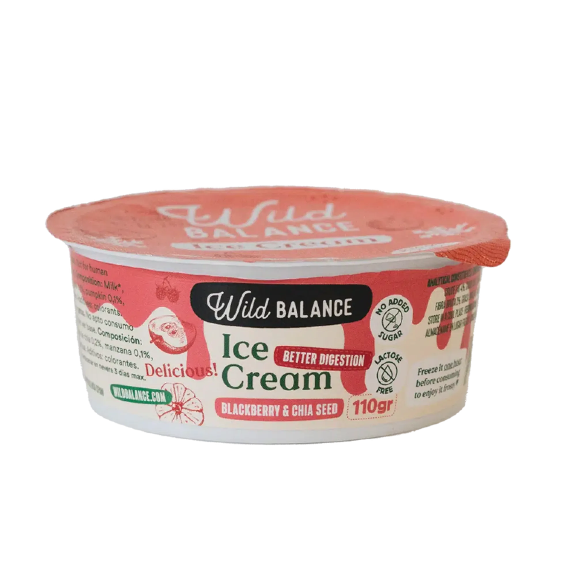 Yogur Helado de Mora con Prebióticos Naturales Wild Balance 110 g