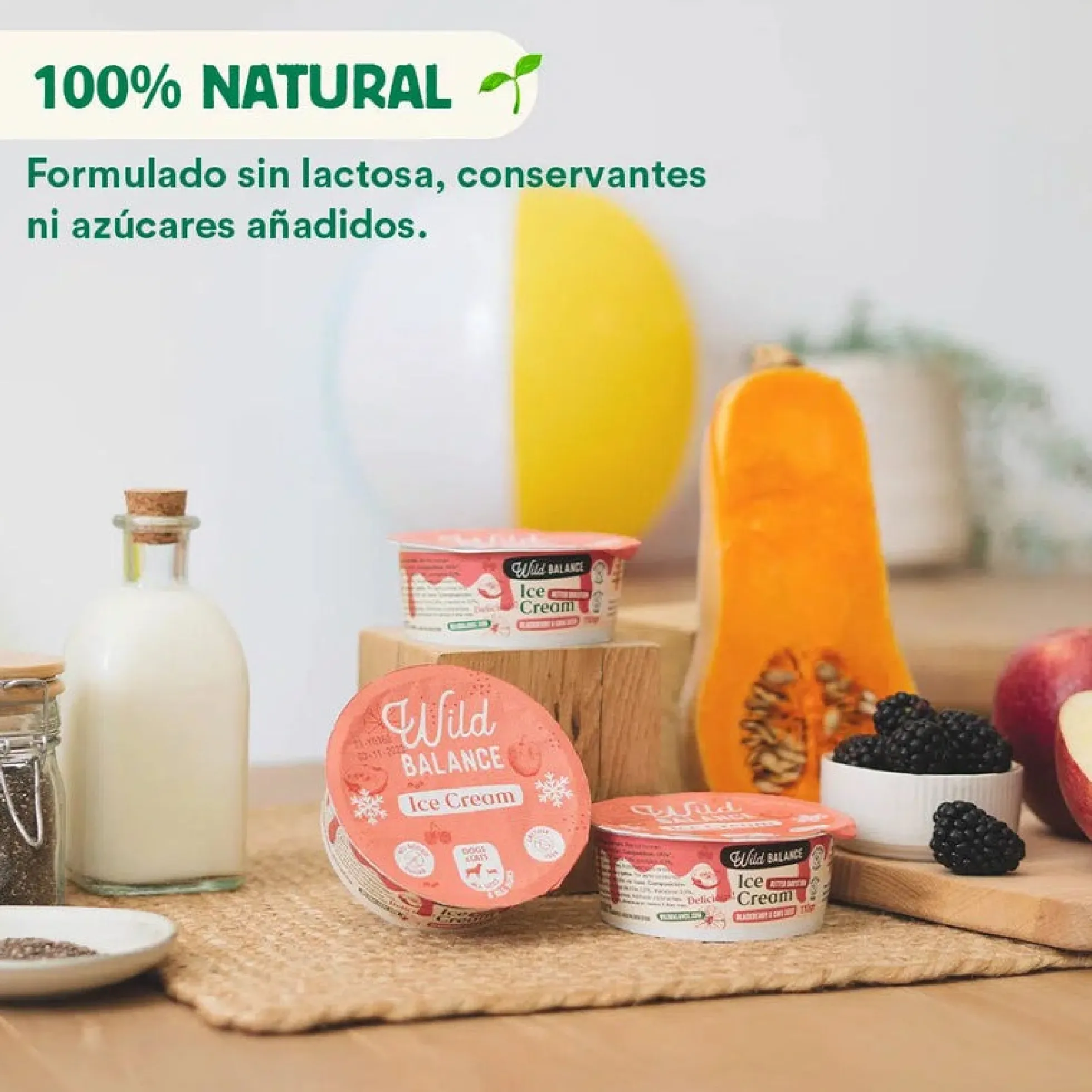 Yogur Helado de Mora con Prebióticos Naturales Wild Balance 110 g