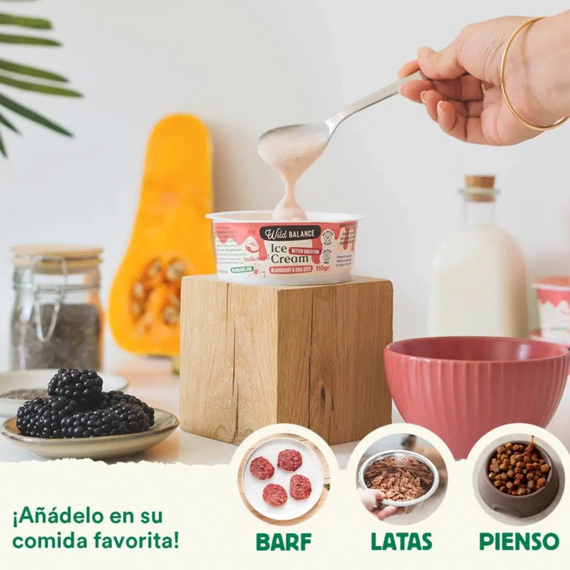 Yogur Helado de Mora con Prebióticos Naturales Wild Balance 110 g