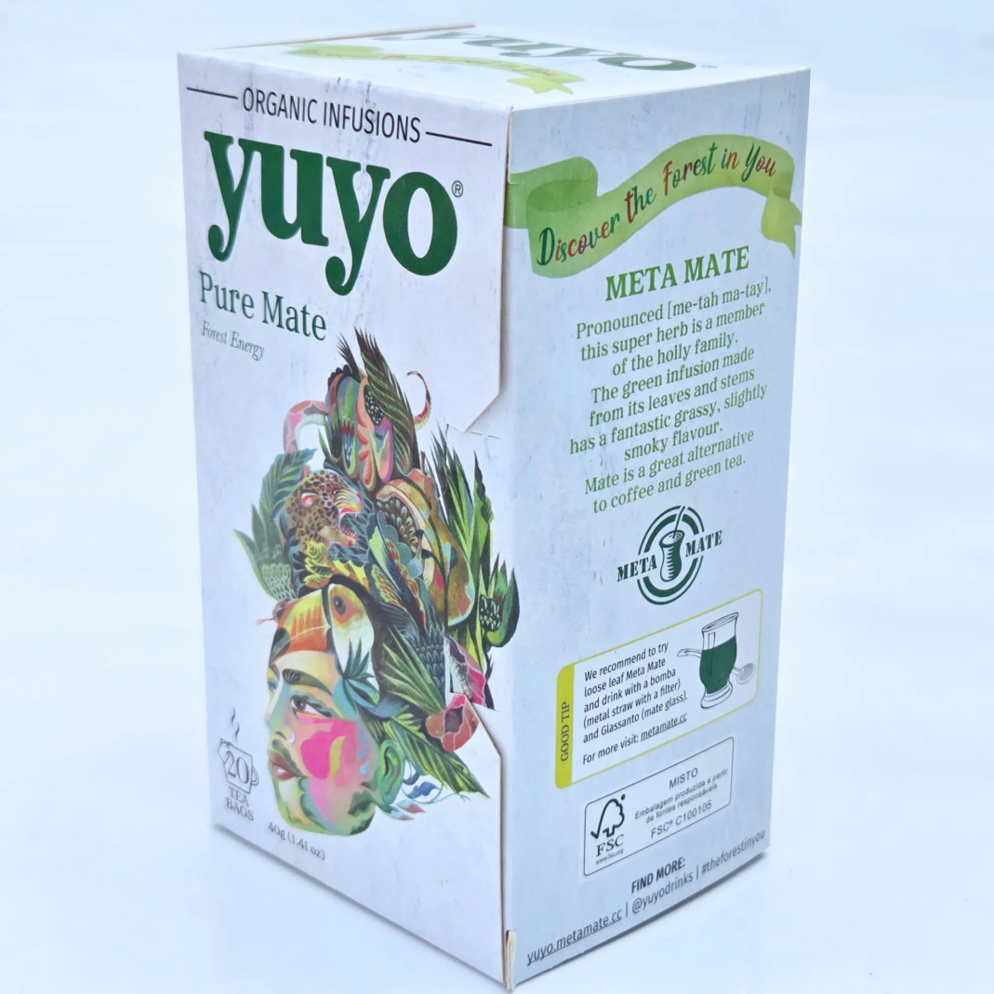 Yuyo Pure Té Mate – 20 Bolsitas Infusión Mate Bio