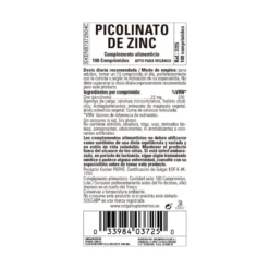 Zinc Picolinato Solgar 100 comprimidos de 22mg