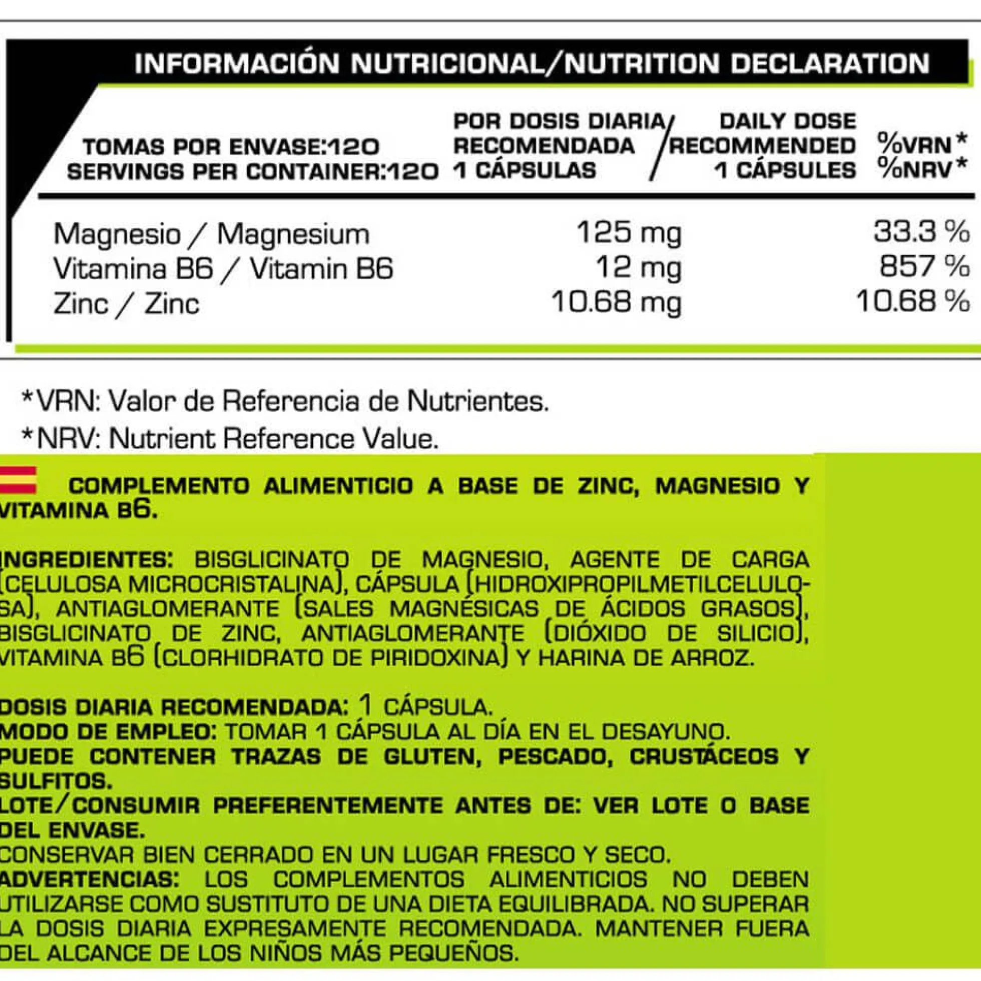 Zmb6 - 120 Cápsulas Vegetales - Zma - Iron Addict Labs