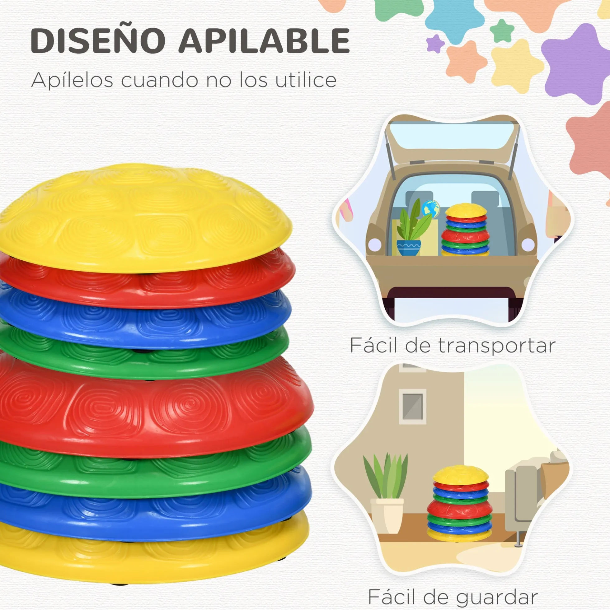 Zonekiz Piedras De Equilibrio Para Niños De 3-8 Años 8 Piezas Multicolor