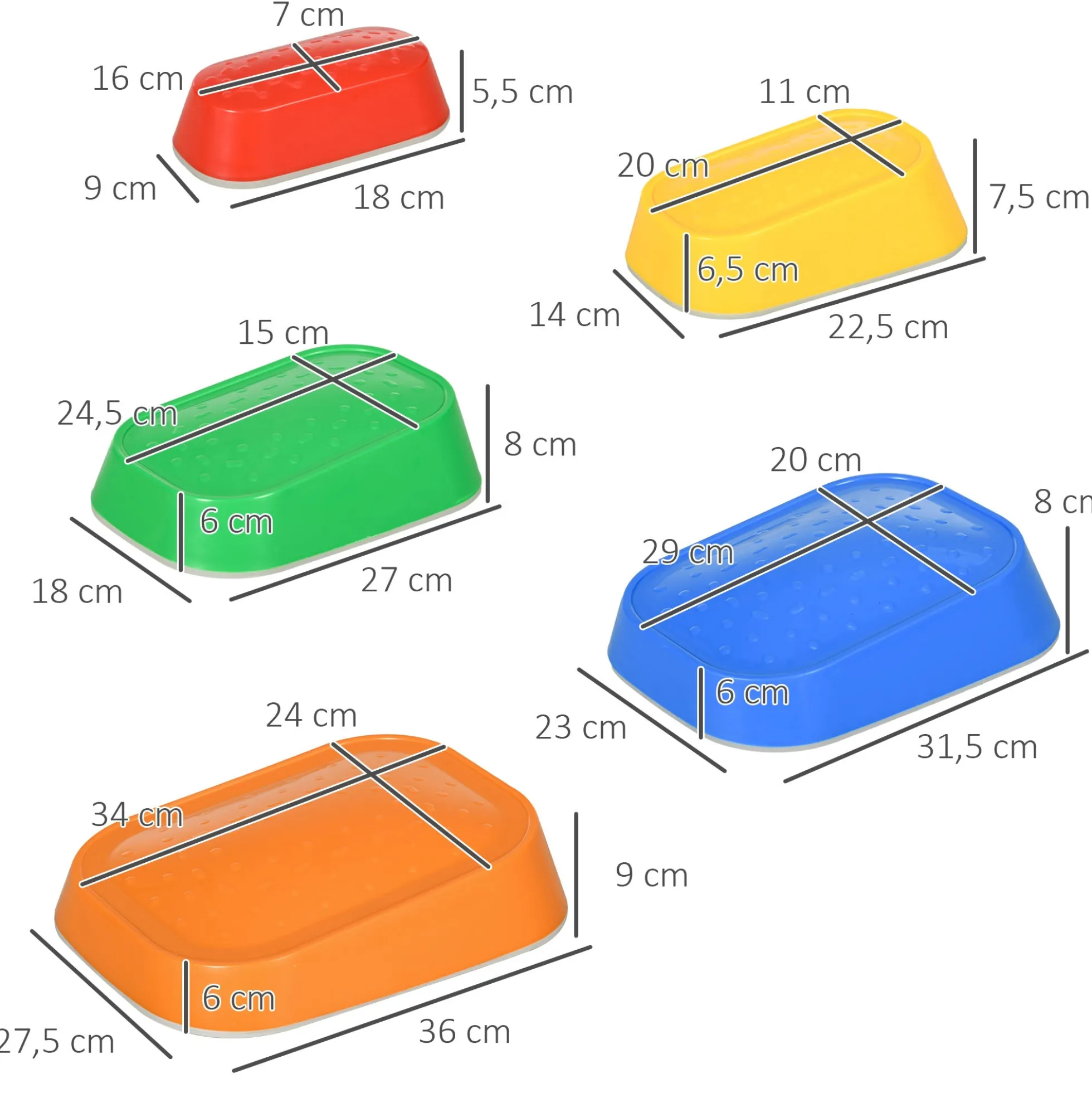 Zonekiz Piedras De Equilibrio Para Niños De 3-8 Años 36x27,5x31 Cm Multicolor
