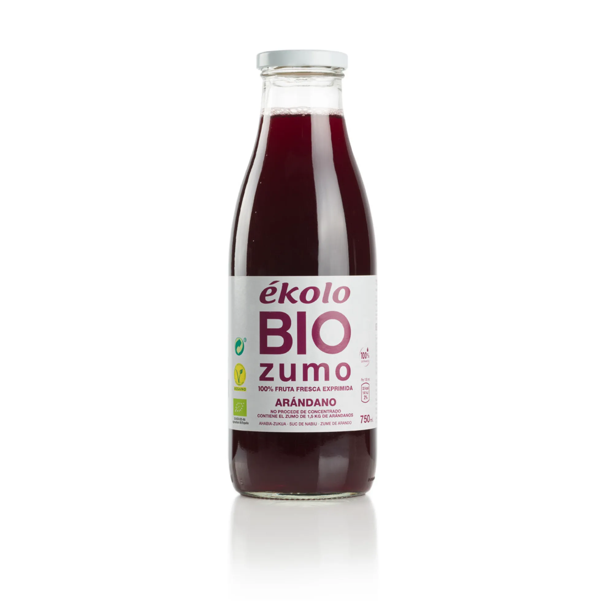 Zumo de Arándano Bio 100% exprimido ékolo 750 ml