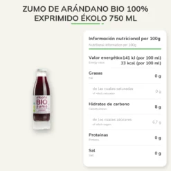 Zumo de Arándano Bio 100% exprimido ékolo 750 ml