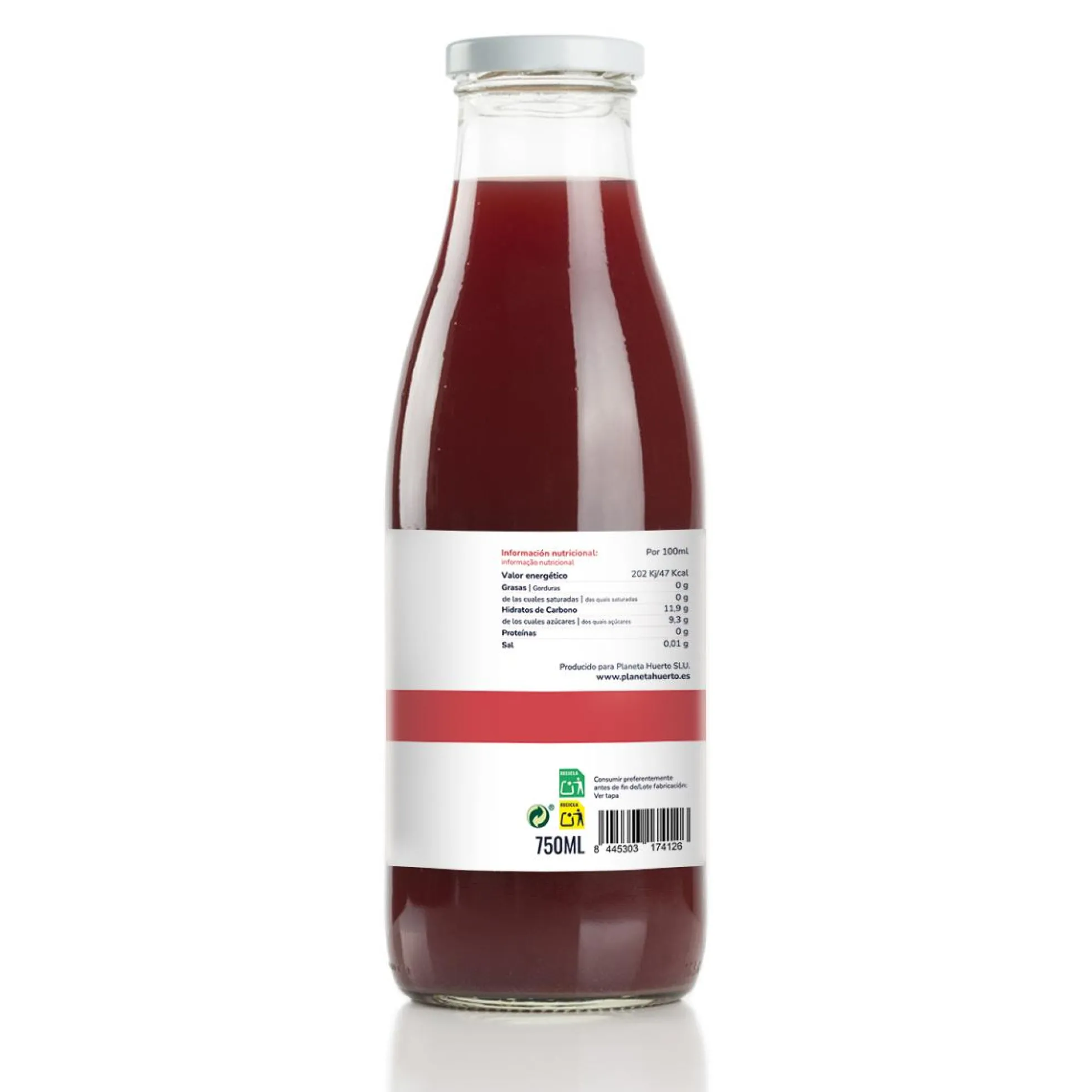 Zumo de Granada 100% fruta exprimida Eco Planeta Huerto 750ml