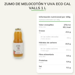 Zumo de Melocotón y Uva ECO Cal Valls 1 L