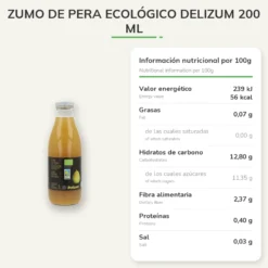 Zumo de Pera ecológico Delizum 200 ml