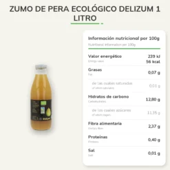 Zumo de Pera ecológico Delizum 1 Litro