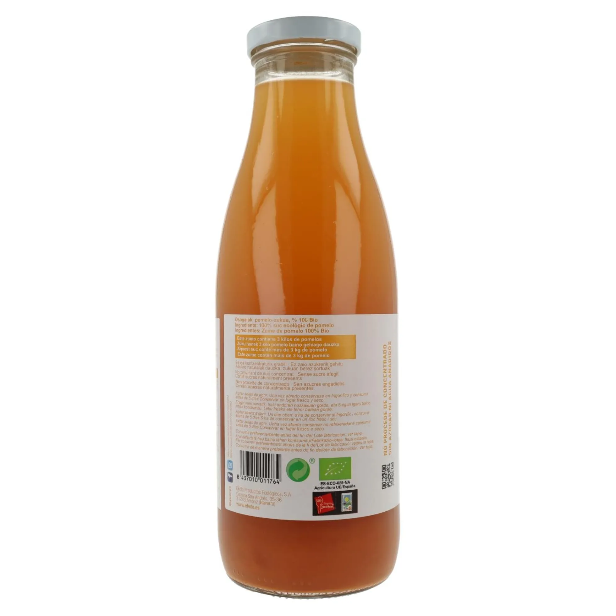 Zumo de Pomelo 100% Exprimido Bio ékolo 750ml