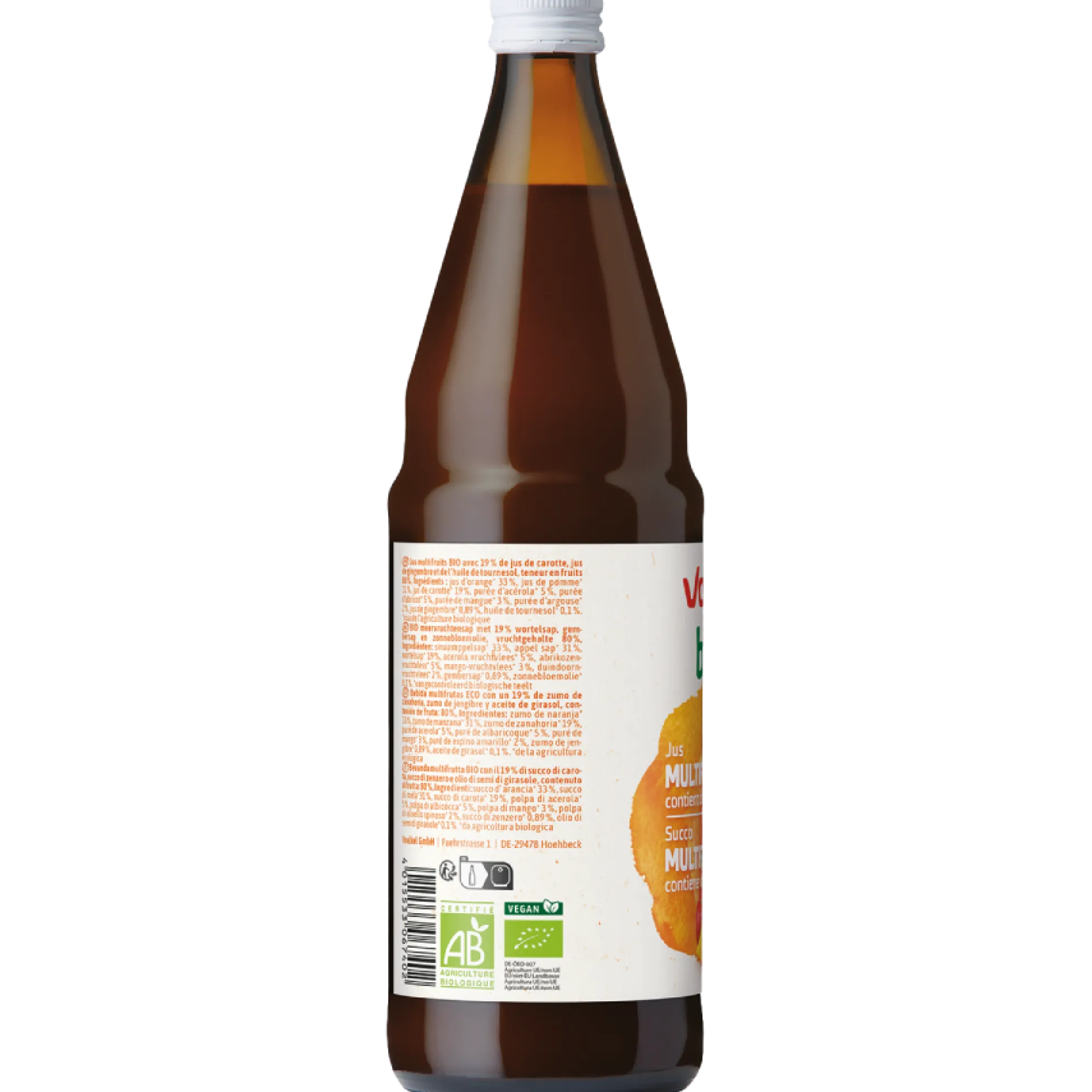 Zumo Multifrutas Vitaminas C y A BIO Voelkel 750ml